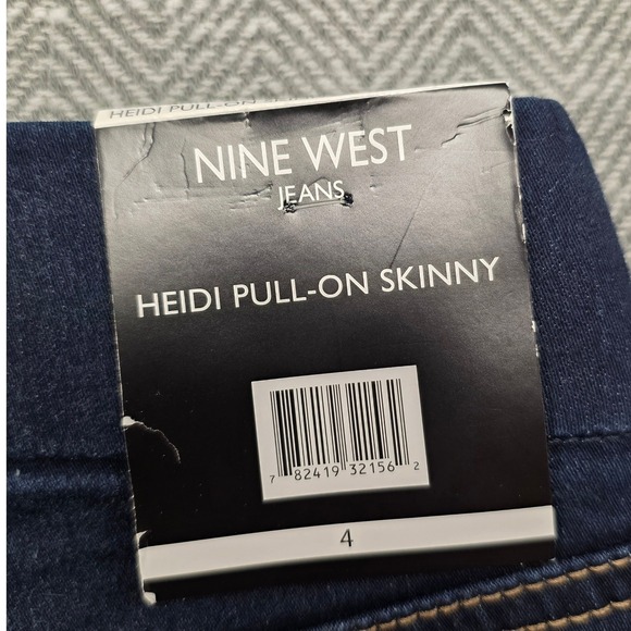 Nine West Heidi Pull On Skinny Jeans Women's Size 4 Dark Wash Yoga Stretch - Picture 7 of 11